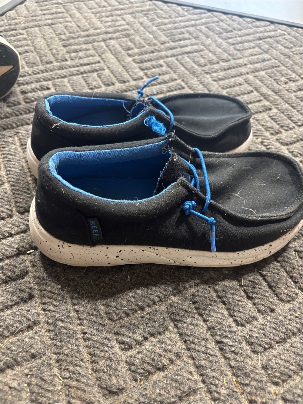 Reef Kids Black Slip-On Sneakers with Blue Lining